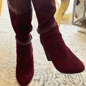 Burgundy Knee High Boots